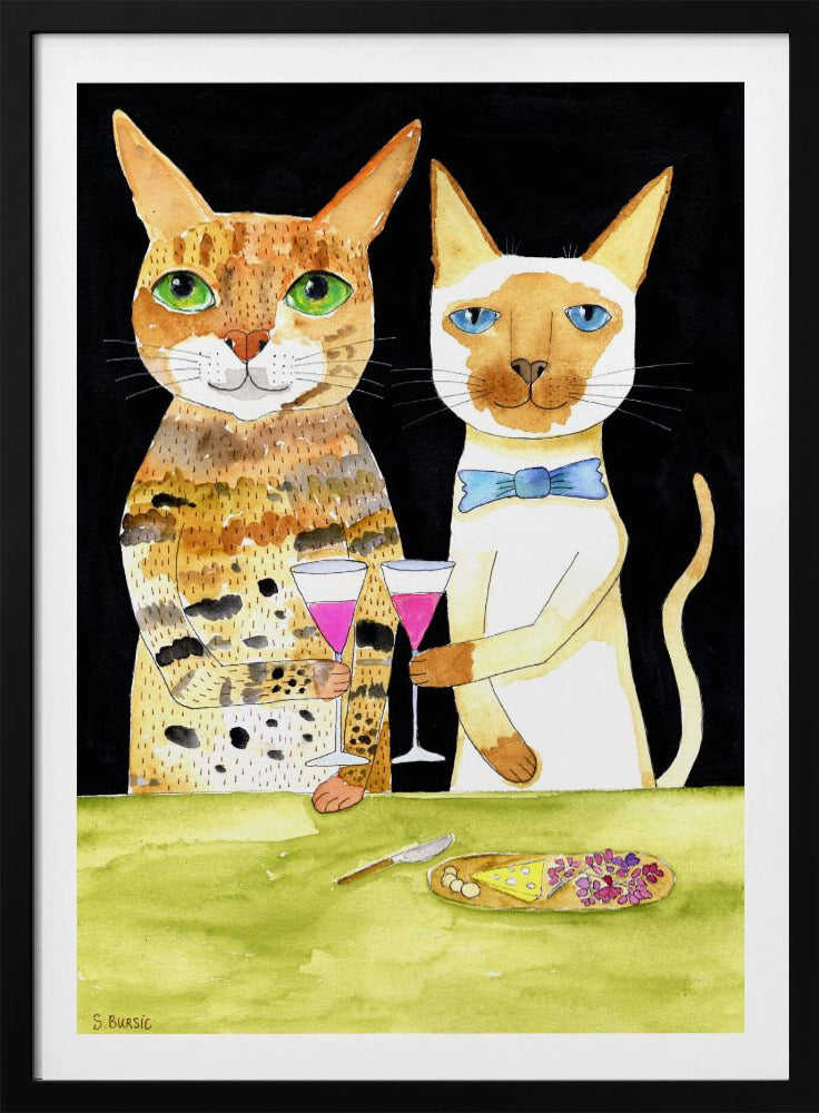 Katten drinken hun beste vrienden | Poster