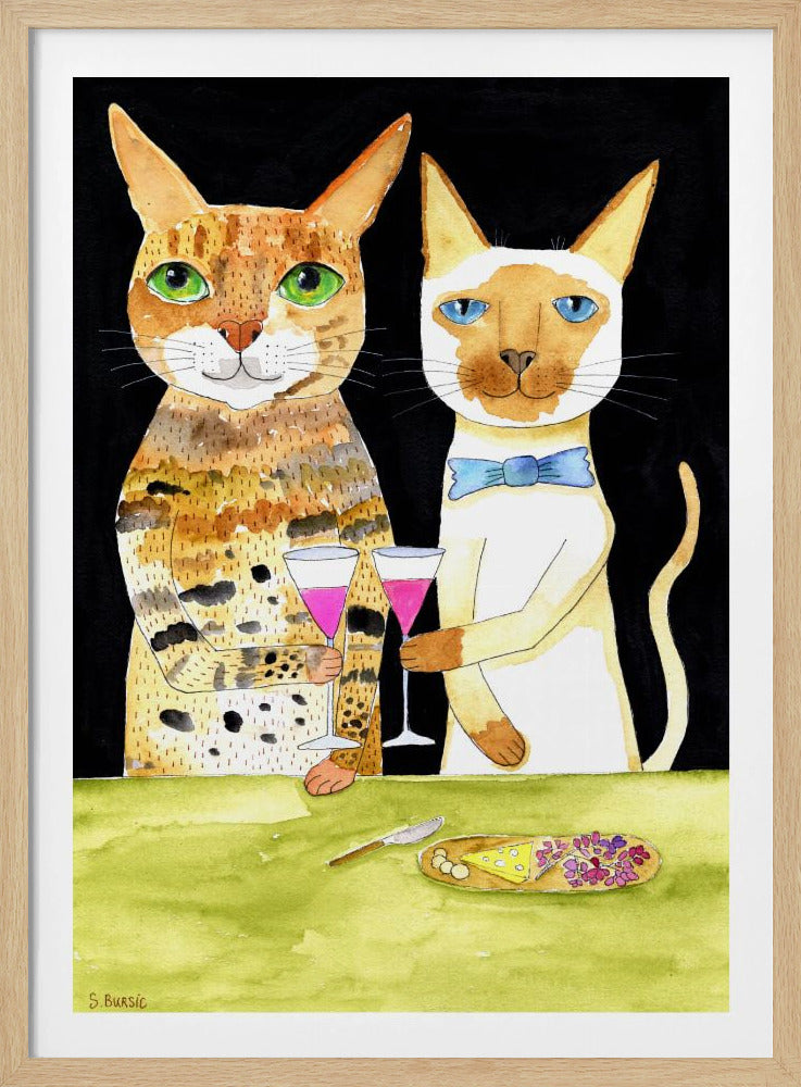 Katten drinken hun beste vrienden | Poster