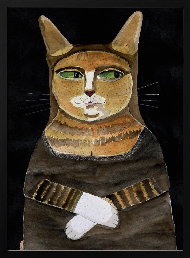Mona Lisa Kat Grappige Kattenhumor Gember Oranje Kat | Poster