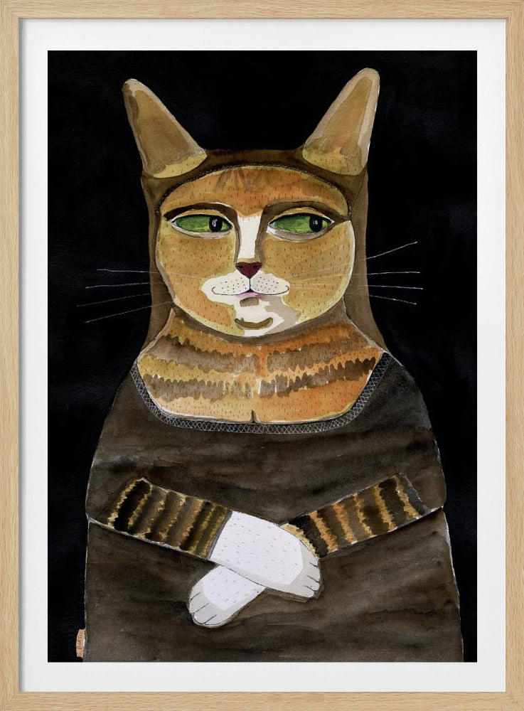 Mona Lisa Kat Grappige Kattenhumor Gember Oranje Kat | Poster