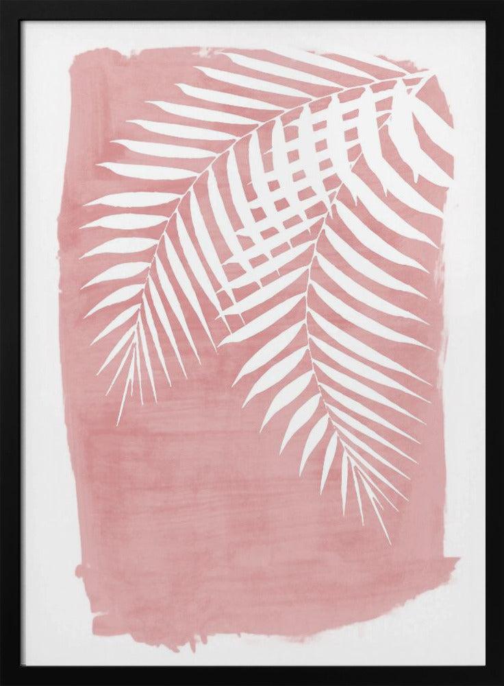 Roze palmbladeren silhouet | Poster