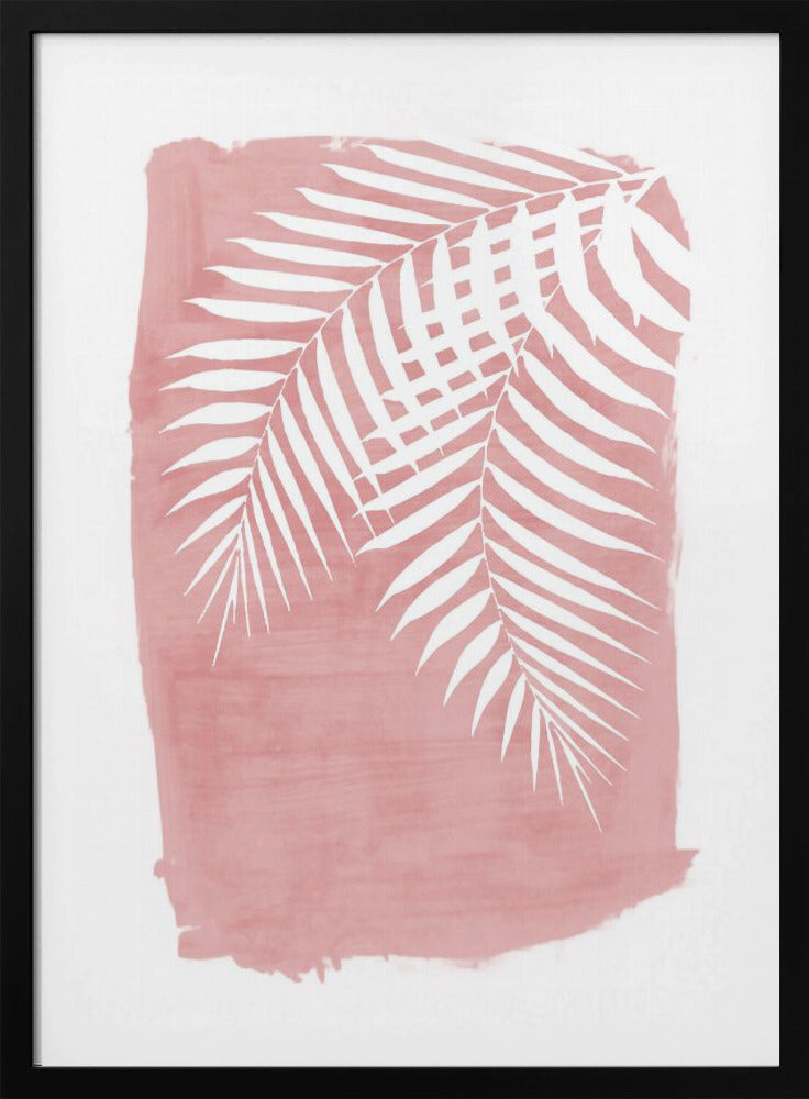Roze palmbladeren silhouet | Poster