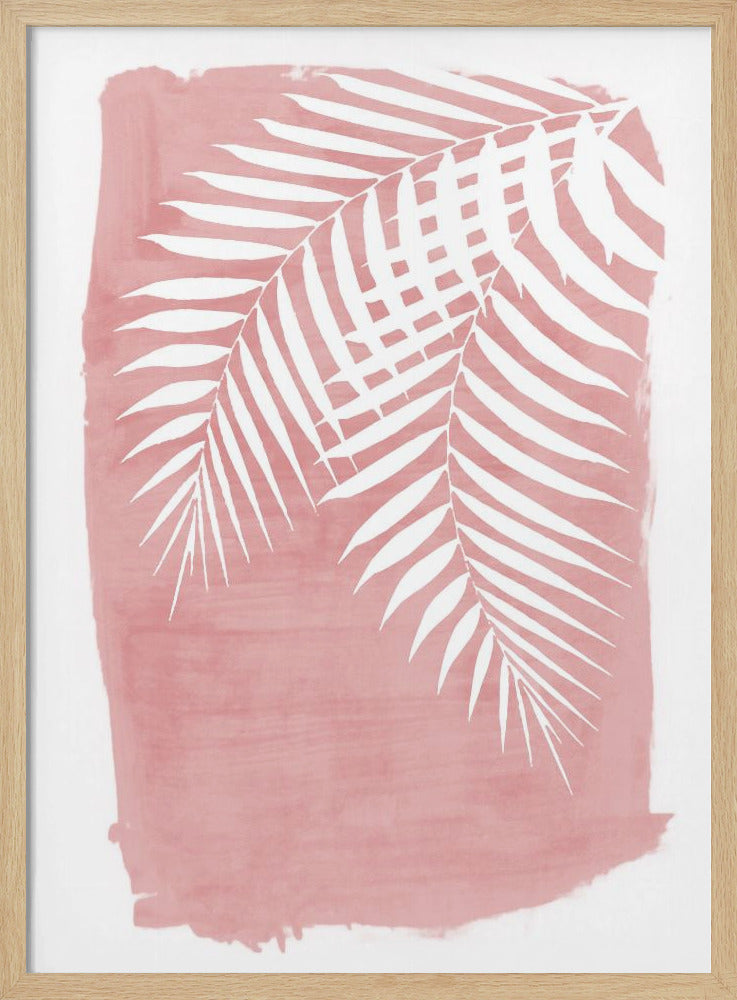 Roze palmbladeren silhouet | Poster