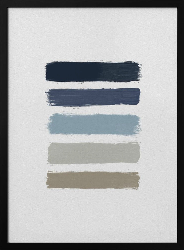 Blauwe & Taupe Strepen | Poster