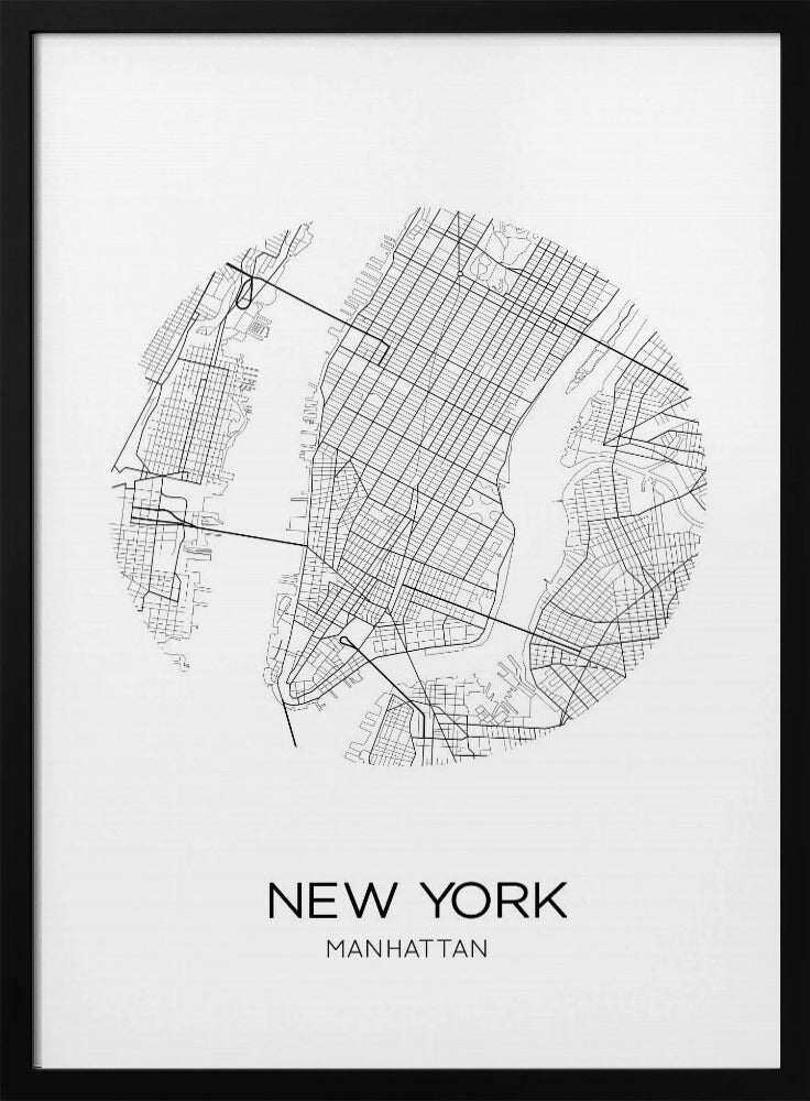 Wegenkaart van Manhattan | Poster