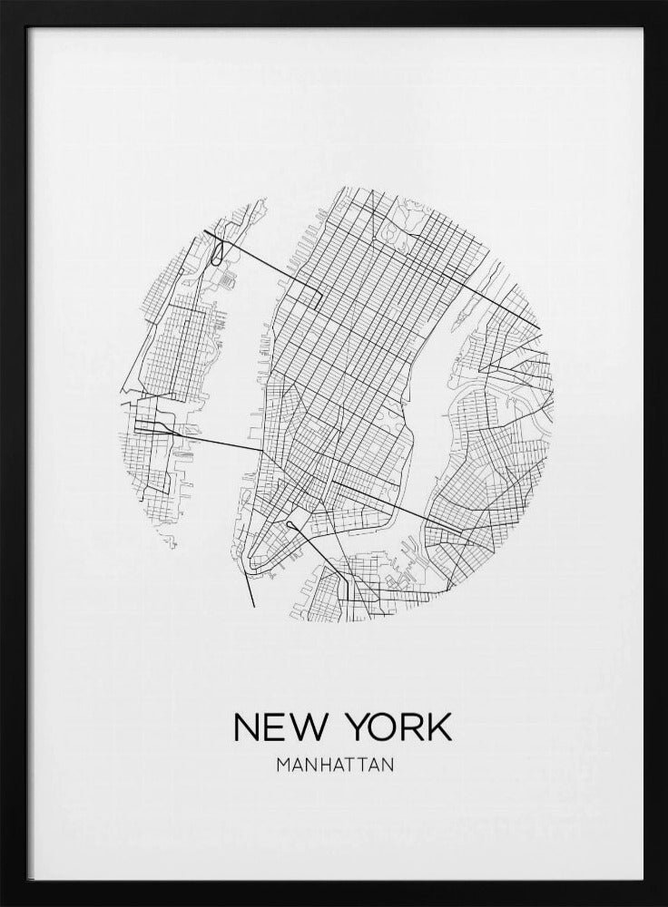 Wegenkaart van Manhattan | Poster