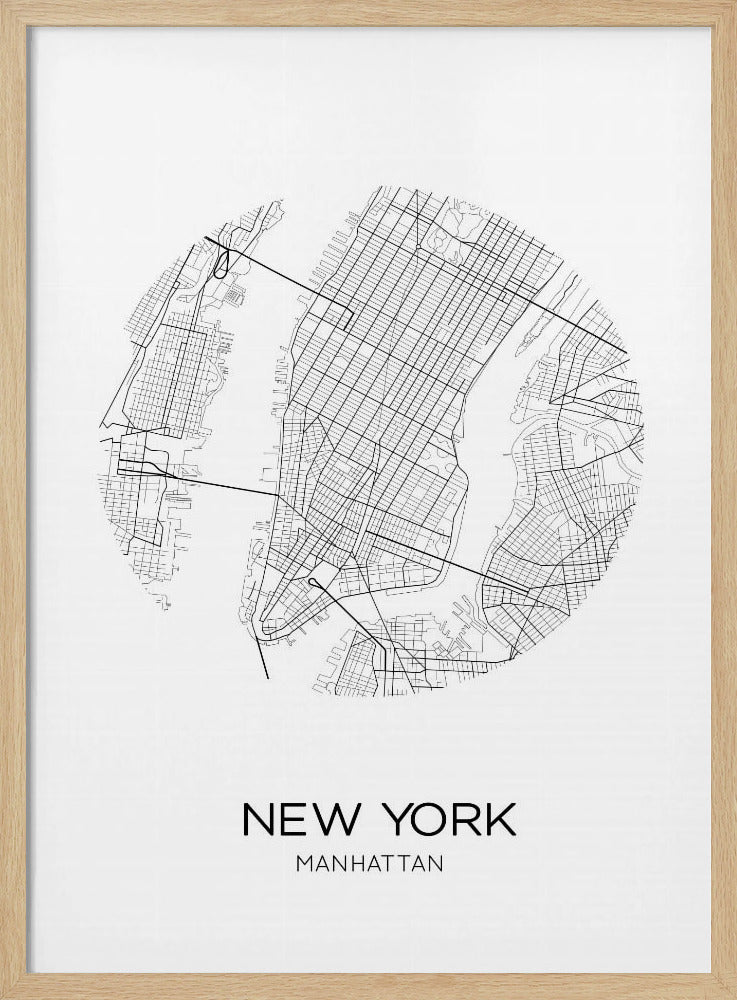 Wegenkaart van Manhattan | Poster