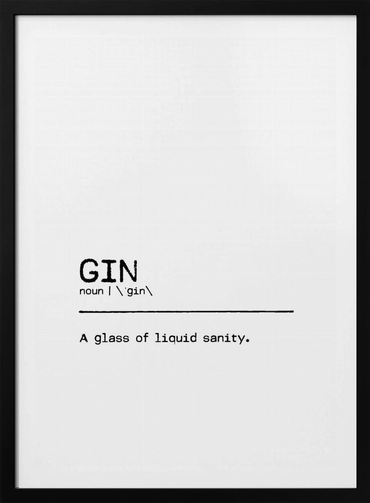 Citaat Gin Sanity | Poster