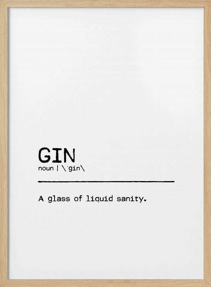Citaat Gin Sanity | Poster
