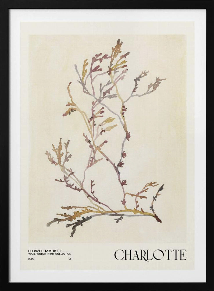 Collectie aquarelprints. Bloemenmarkt - Charlotte | Poster