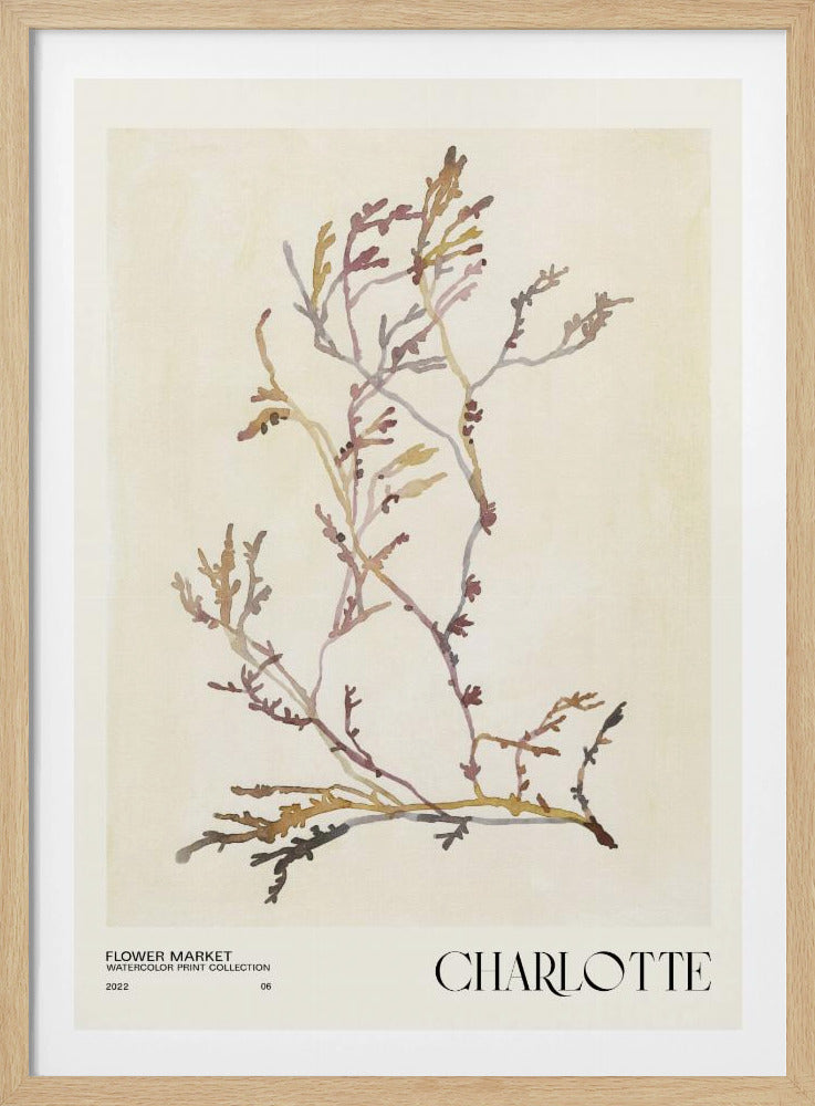 Collectie aquarelprints. Bloemenmarkt - Charlotte | Poster