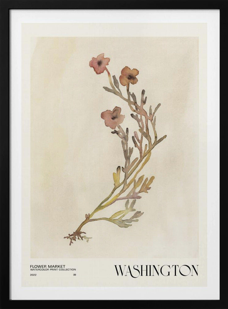 Collectie aquarelprints. Bloemenmarkt - Washington | Poster