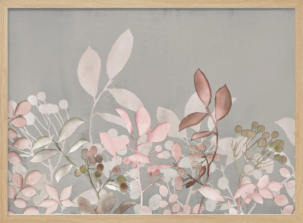 Aquarel Pastel Tuin Roze | Poster