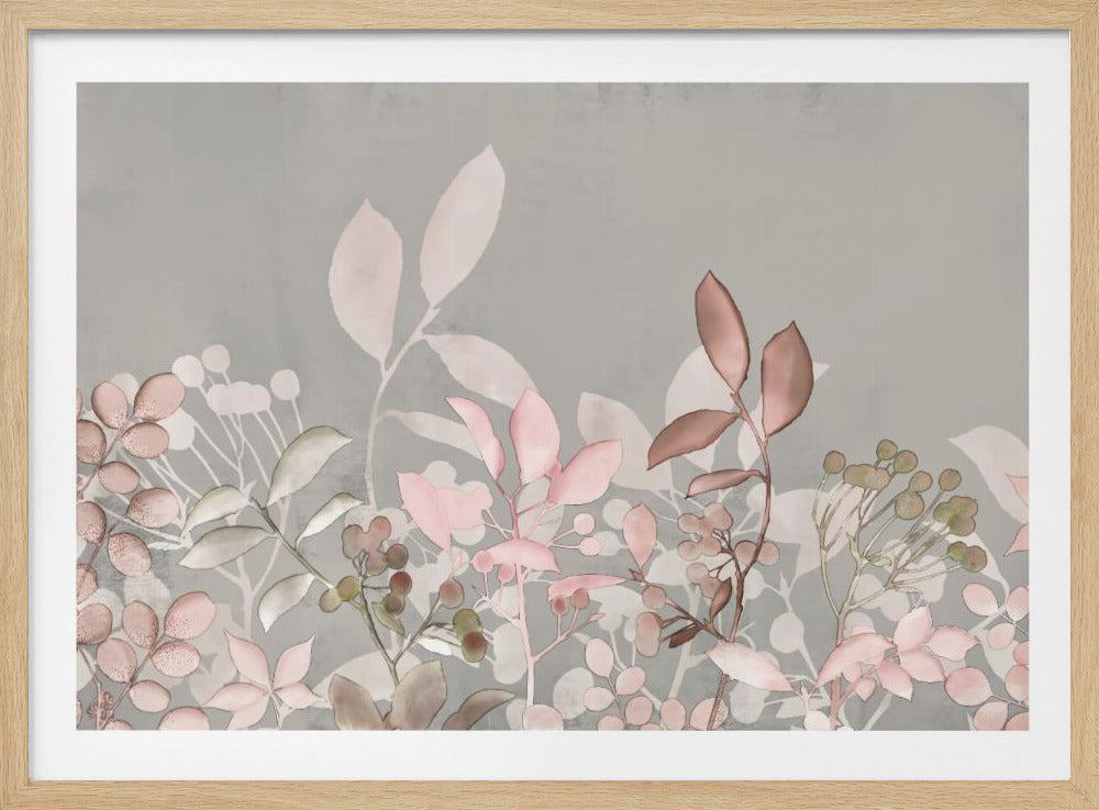 Aquarel Pastel Tuin Roze | Poster
