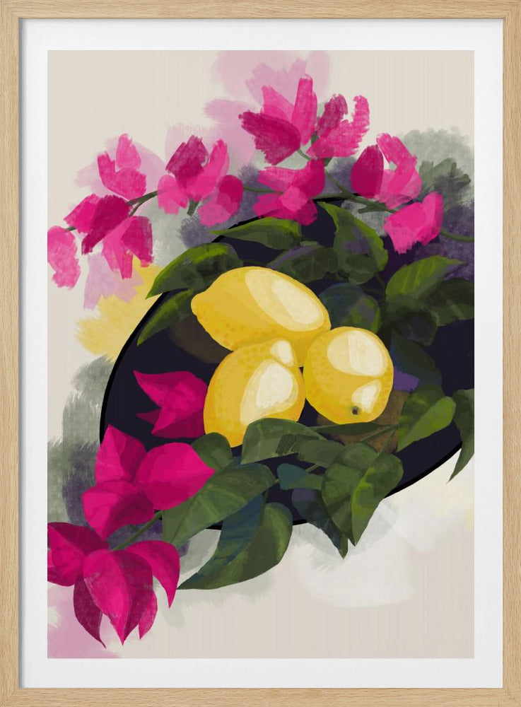Bougainvillea en citroenen | Poster