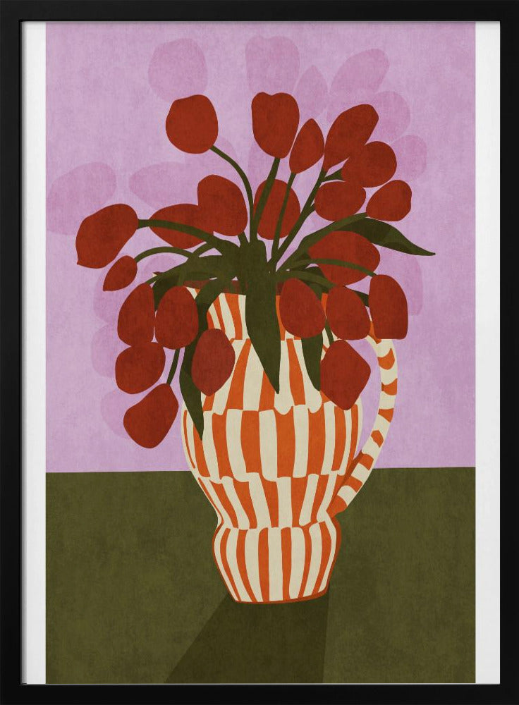 Opvallende tulpen in vaas | Poster