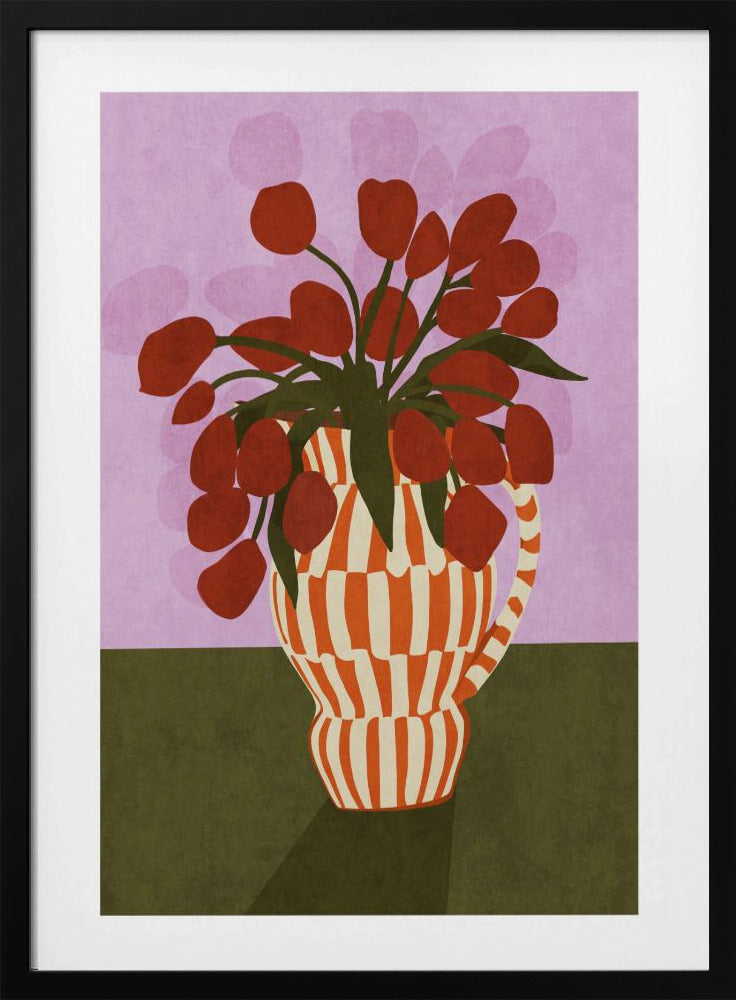 Opvallende tulpen in vaas | Poster