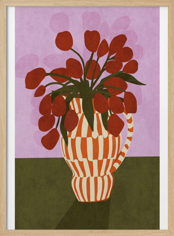 Opvallende tulpen in vaas | Poster