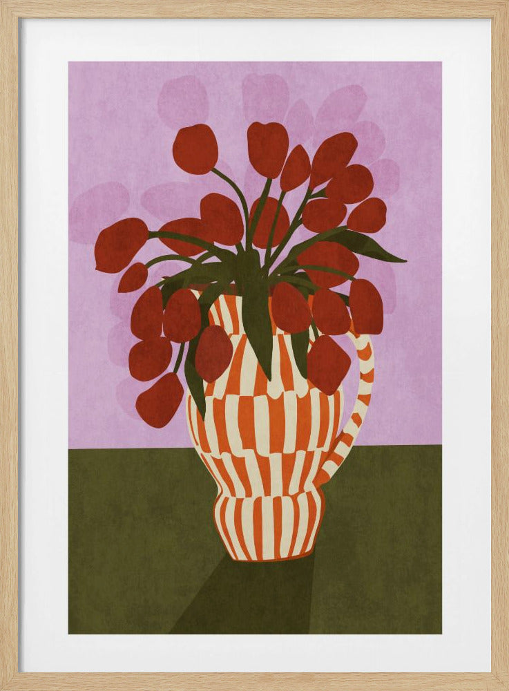 Opvallende tulpen in vaas | Poster