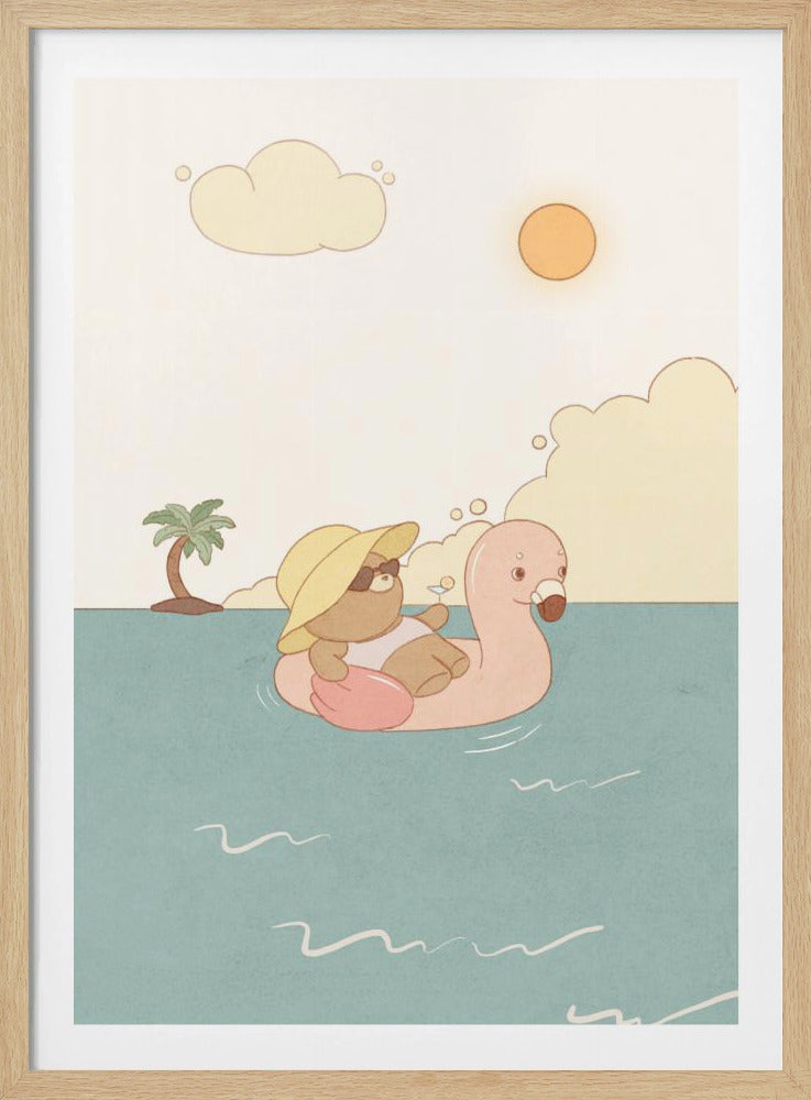 Beer op zomerstrand | Poster