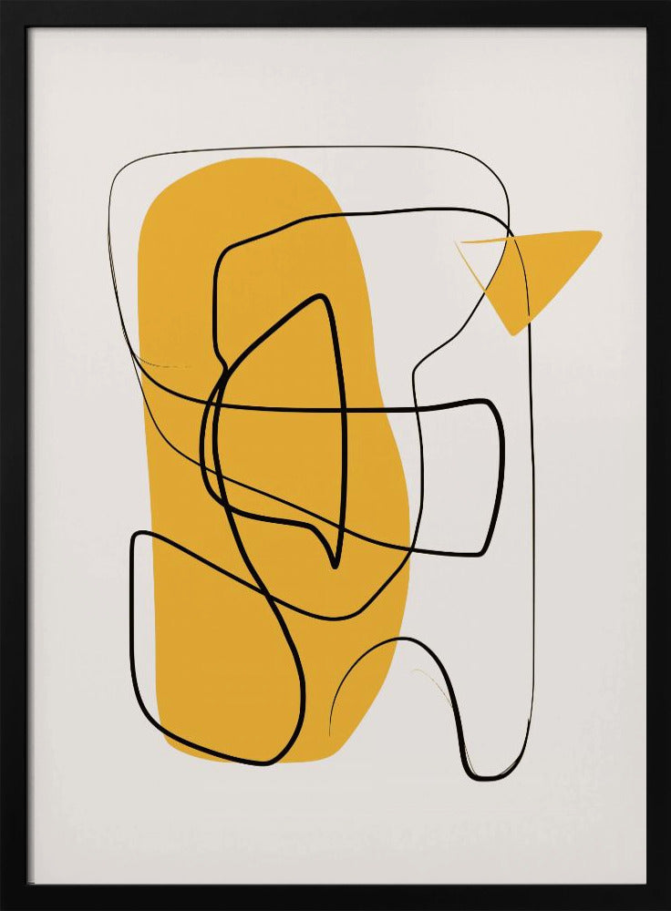 Lijn Abstract In Geel | Poster