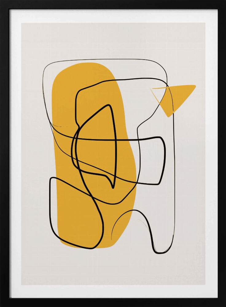 Lijn Abstract In Geel | Poster