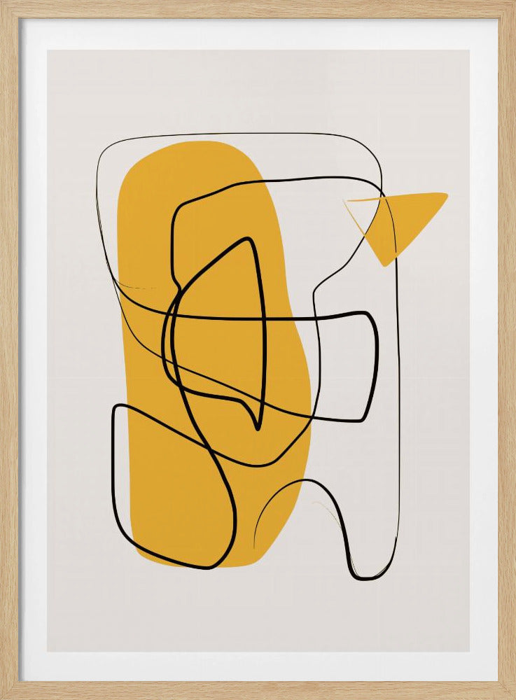 Lijn Abstract In Geel | Poster