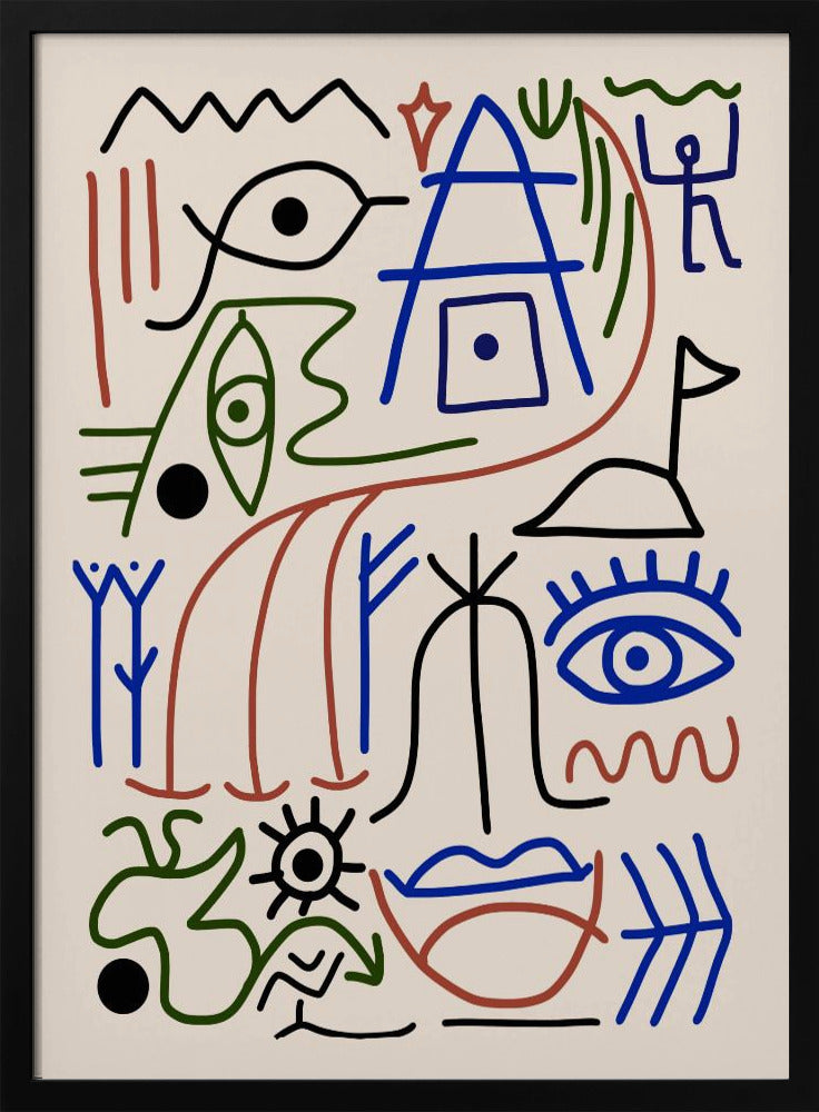 Lijnkunst Bizar Oud Symbool | Poster