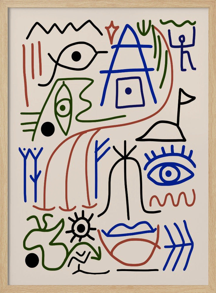 Lijnkunst Bizar Oud Symbool | Poster