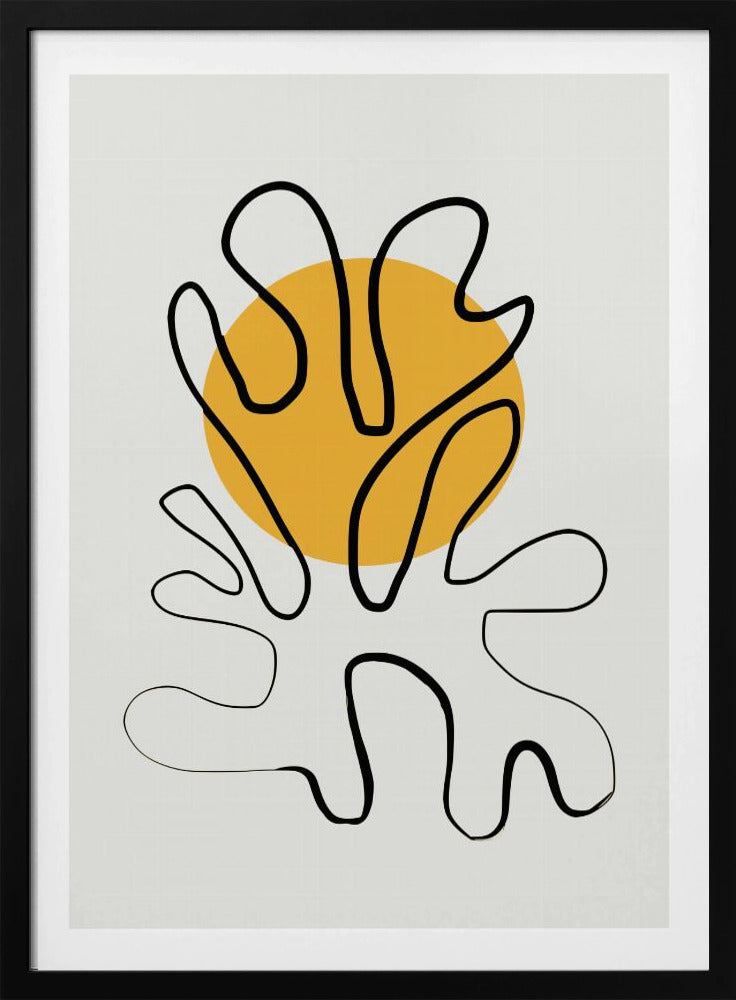 Minimalistisch koraal en zon | Poster