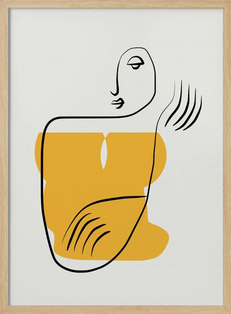 Abstracte lijntekening van een persoon | Poster