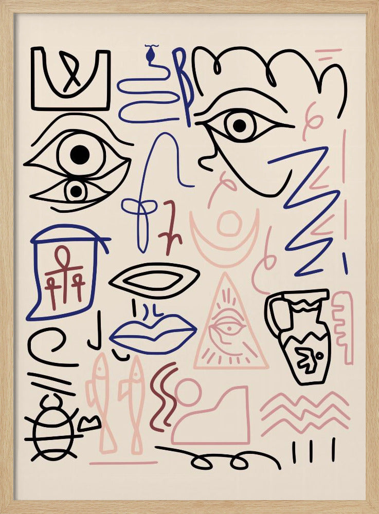 Lijntekening grot | Poster