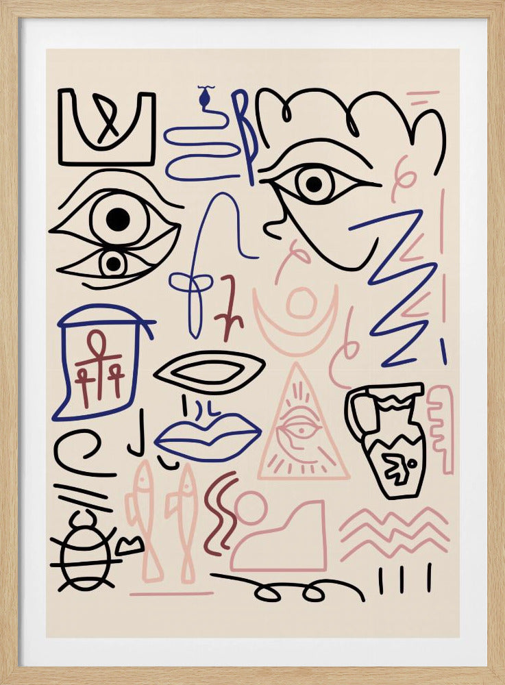 Lijntekening grot | Poster