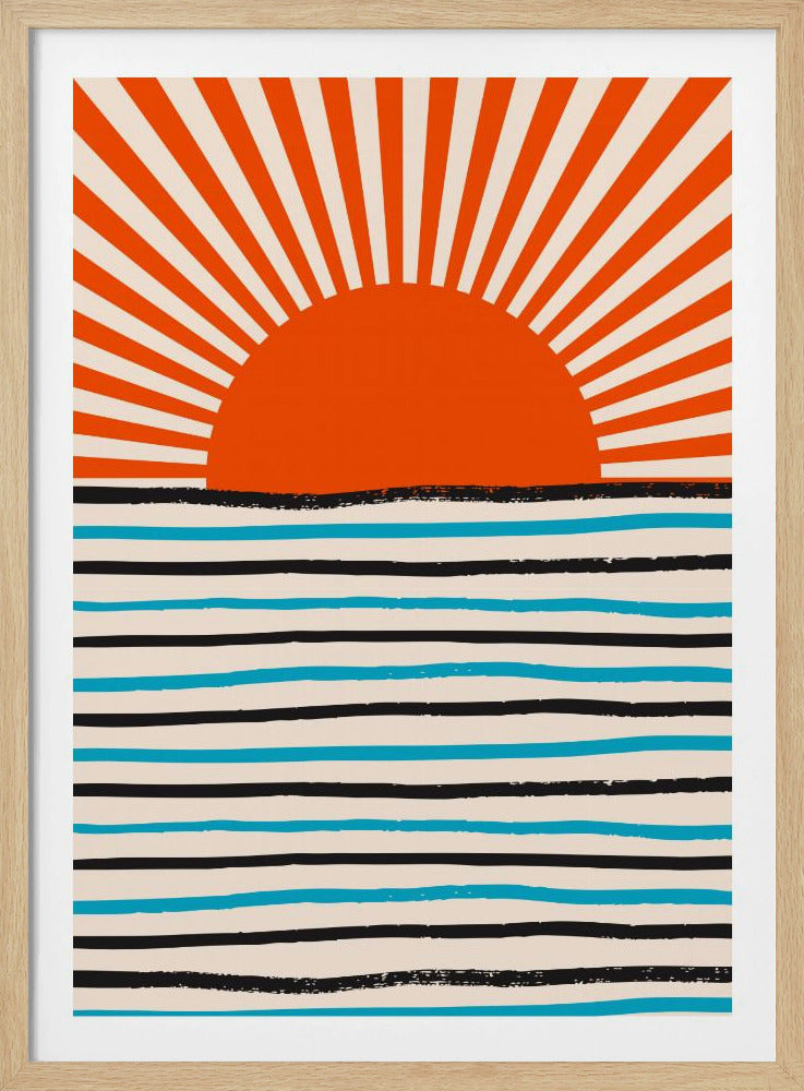Rode Zon en Zee | Poster