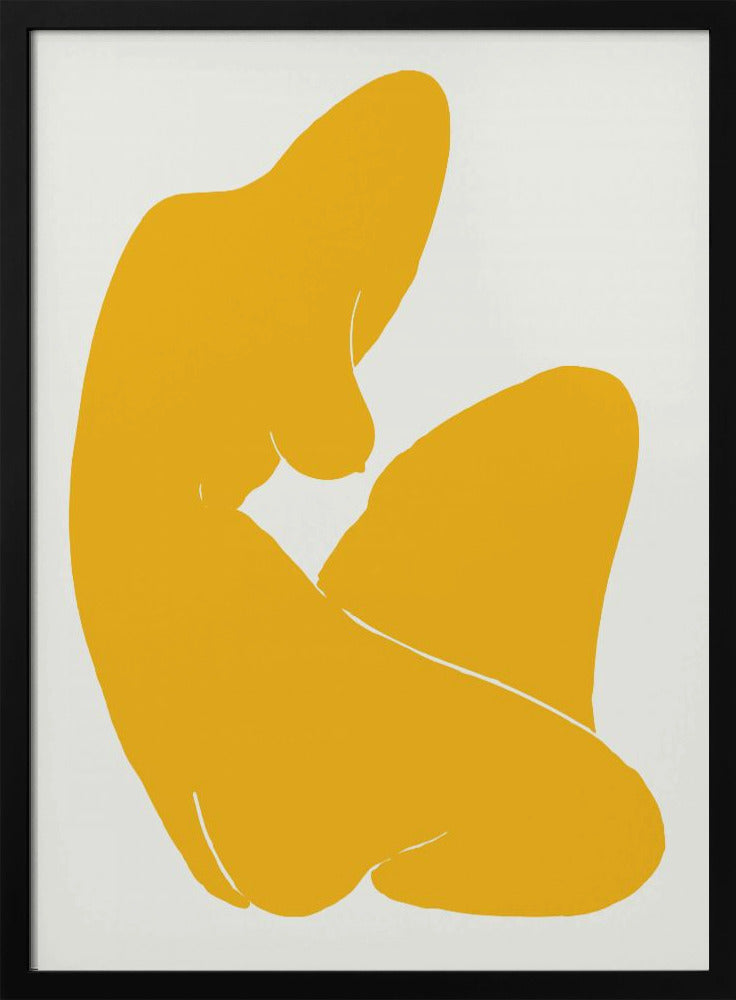 Geel silhouet van een vrouwenfiguur | Poster