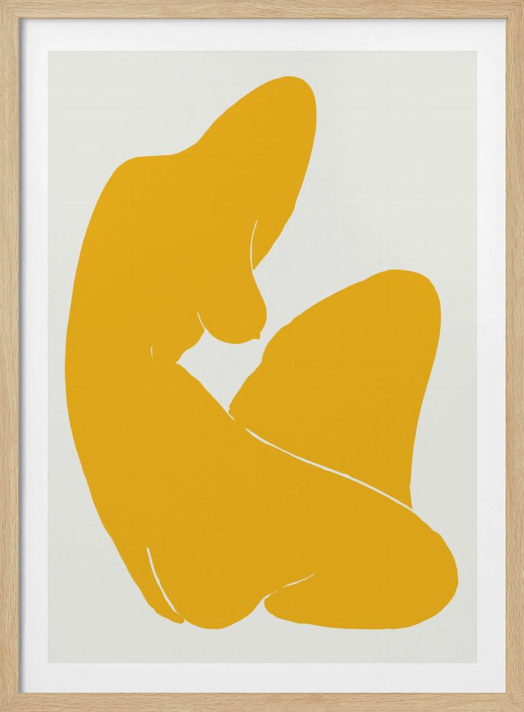 Geel silhouet van een vrouwenfiguur | Poster