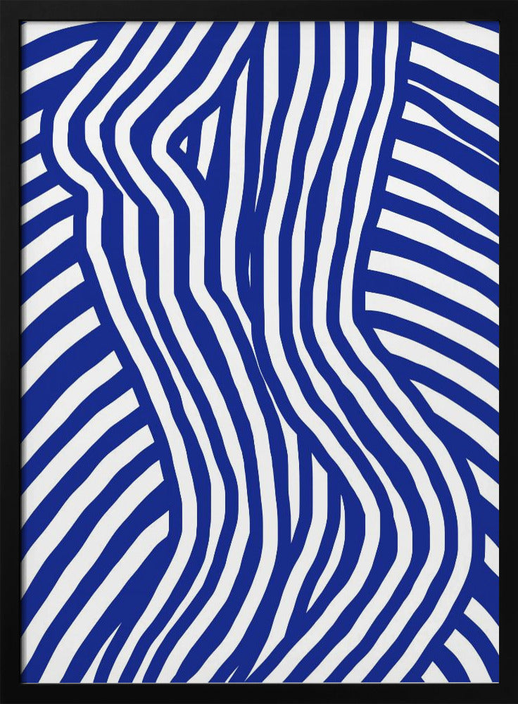 Blauw en wit gestreept naakt | Poster
