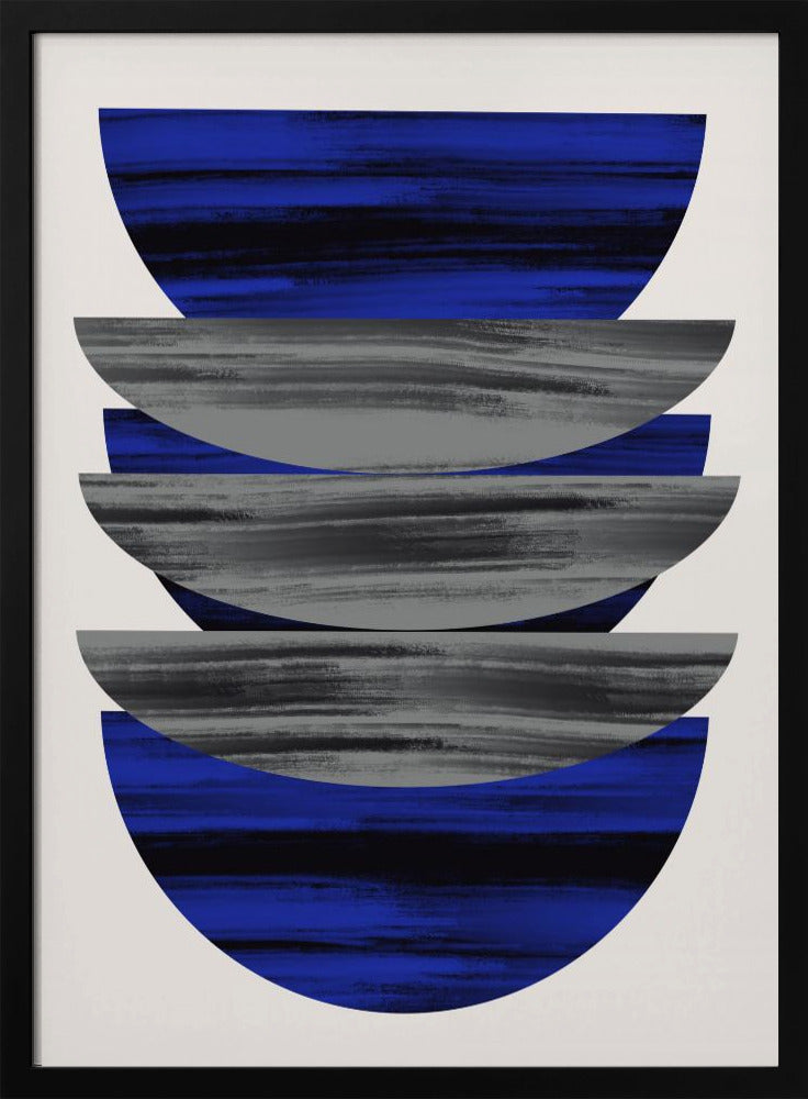 Scandinavisch in blauw en zwart | Poster