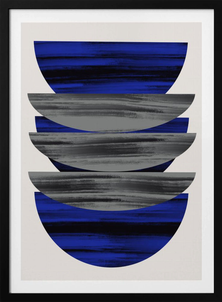 Scandinavisch in blauw en zwart | Poster