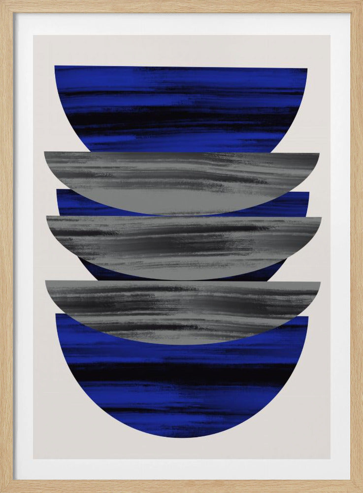 Scandinavisch in blauw en zwart | Poster