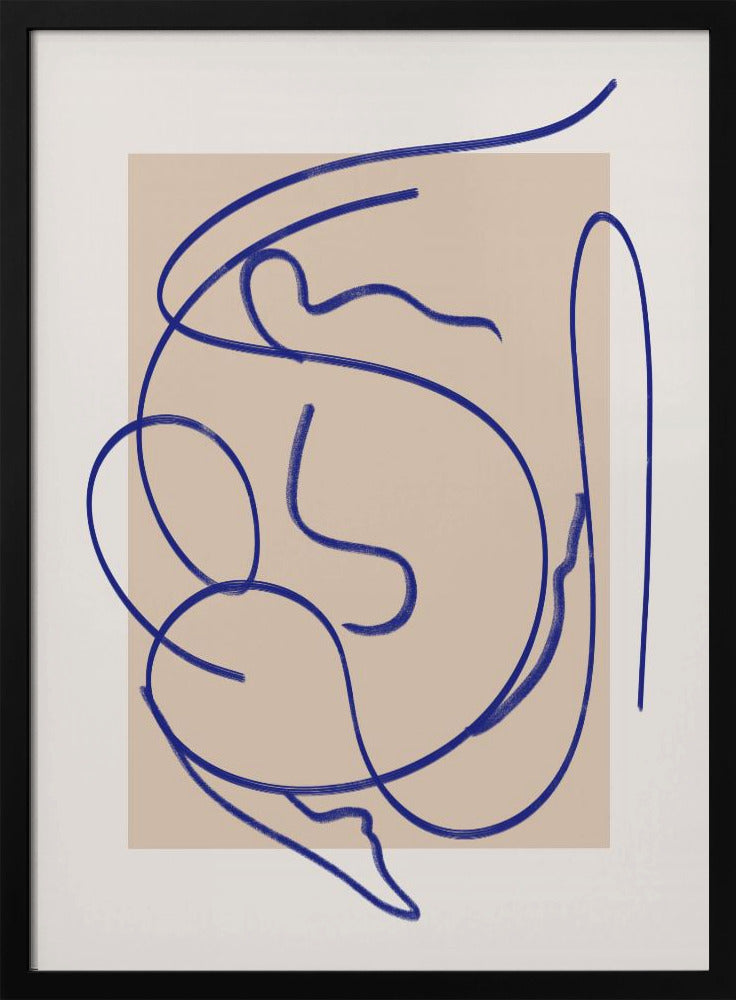 Abstracte blauwe lijnkunst 3 | Poster