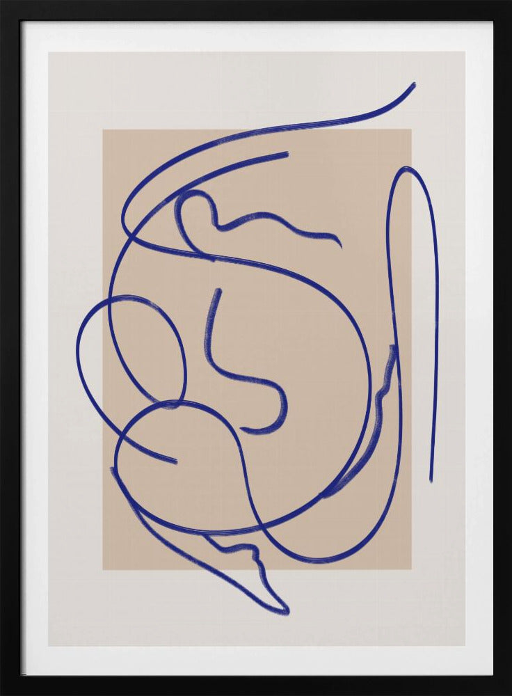 Abstracte blauwe lijnkunst 3 | Poster