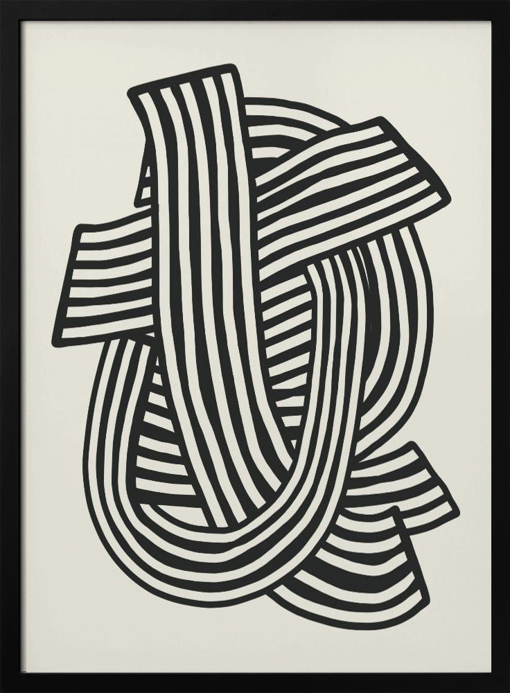 Gestreept abstract in zwart | Poster