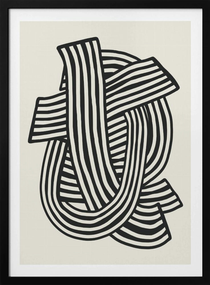 Gestreept abstract in zwart | Poster