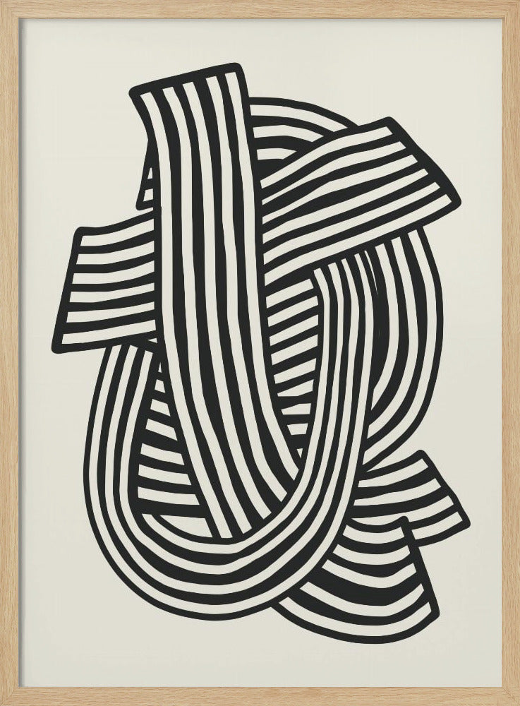 Gestreept abstract in zwart | Poster