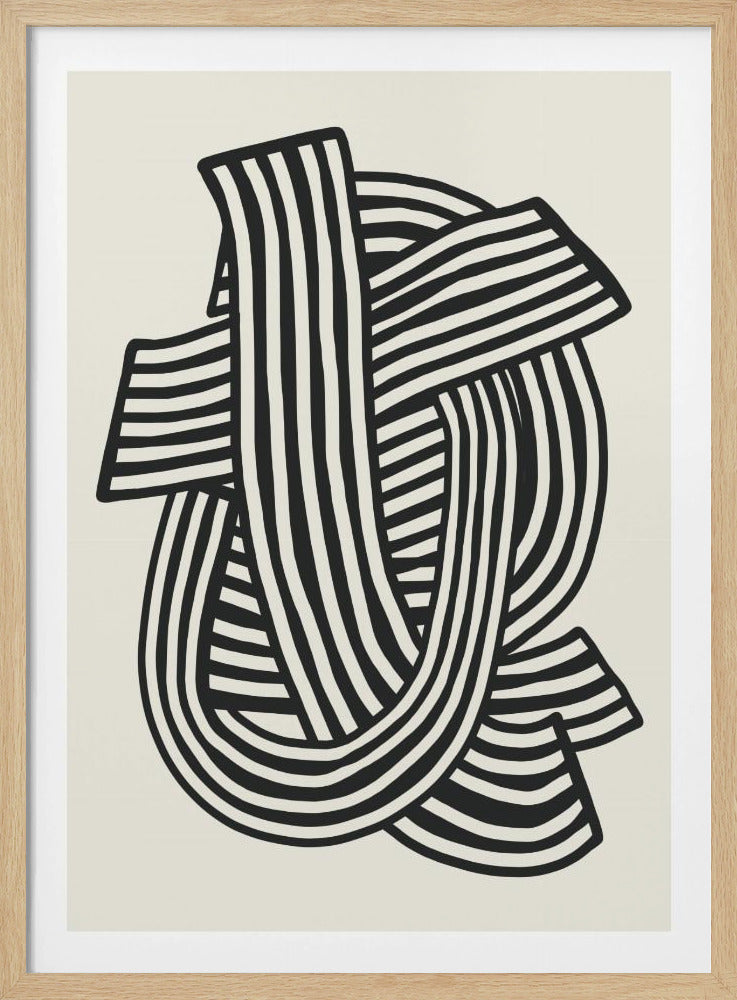 Gestreept abstract in zwart | Poster