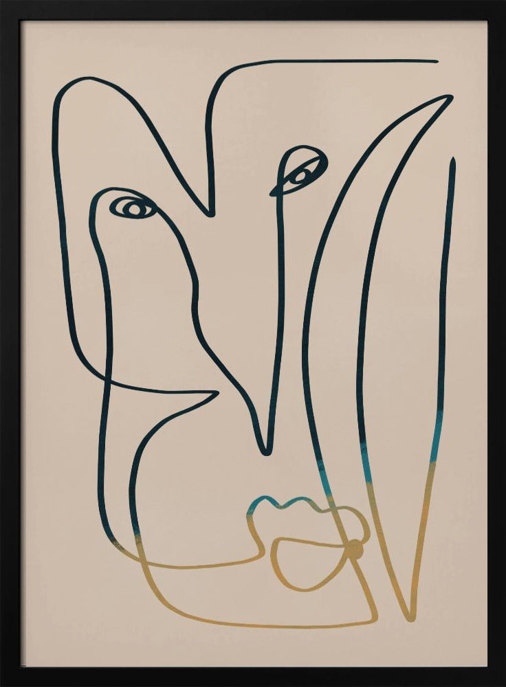 Lijnkunst Gezicht | Poster