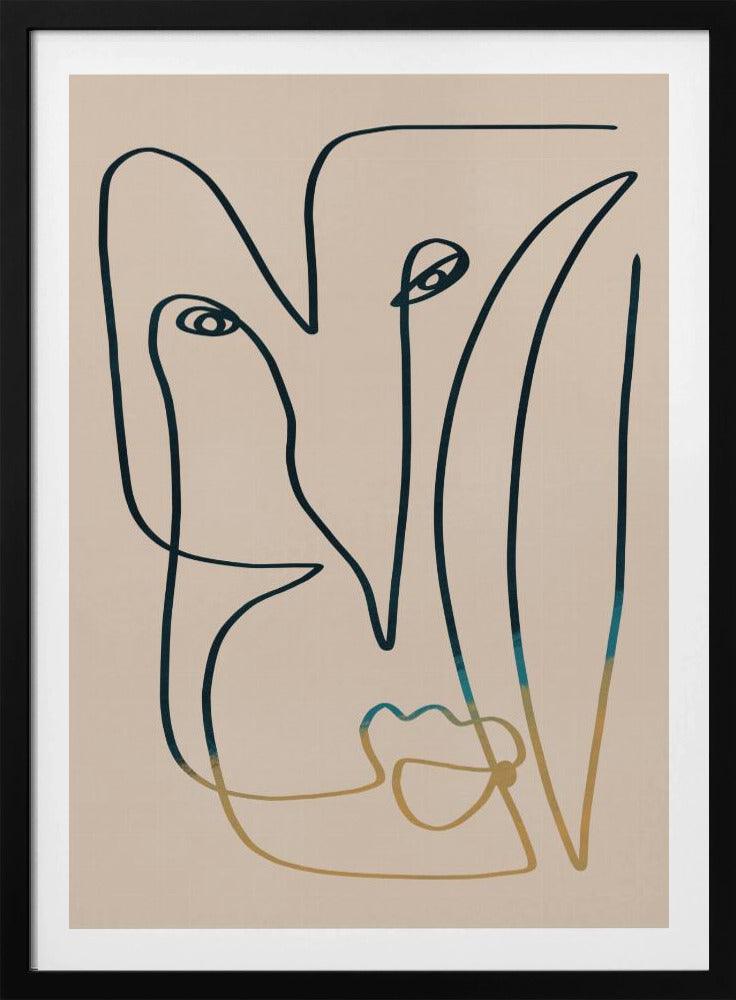 Lijnkunst Gezicht | Poster