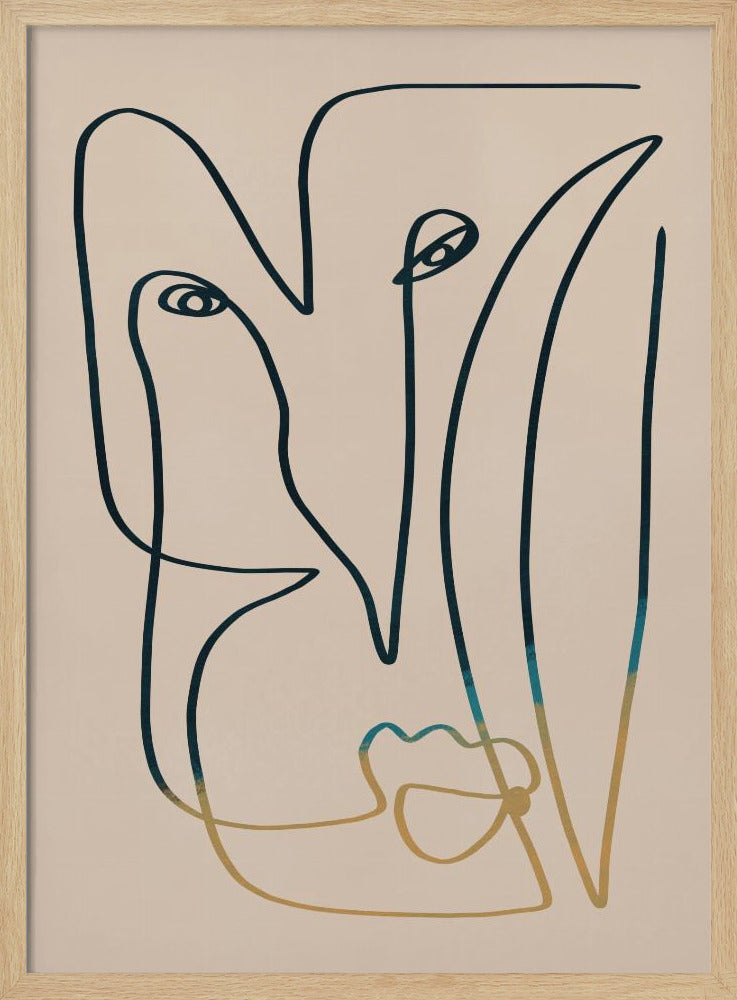 Lijnkunst Gezicht | Poster
