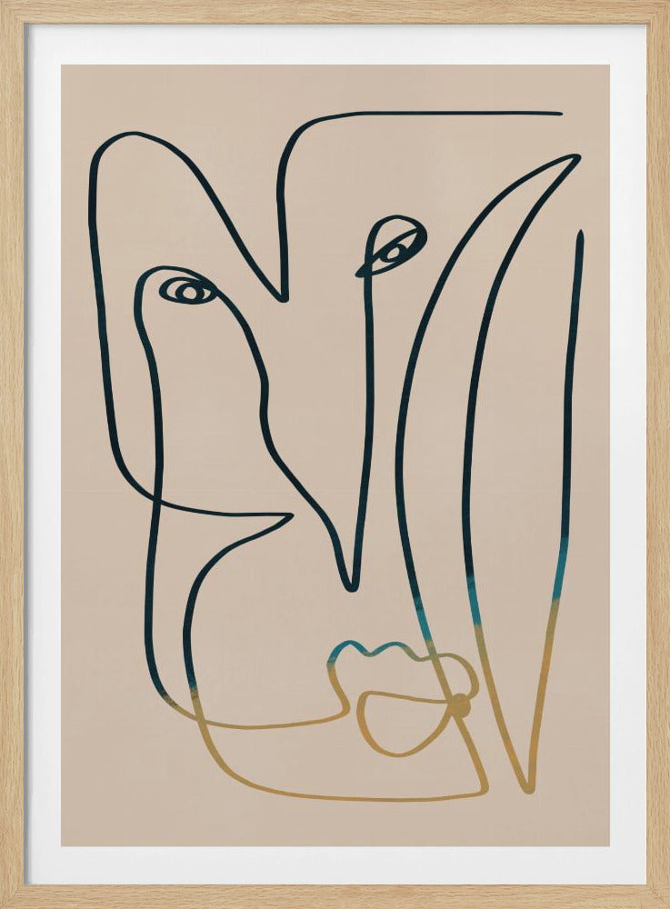 Lijnkunst Gezicht | Poster